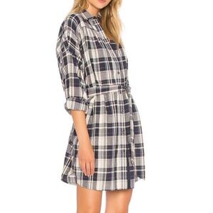 ATM Plaid Shirt Dress